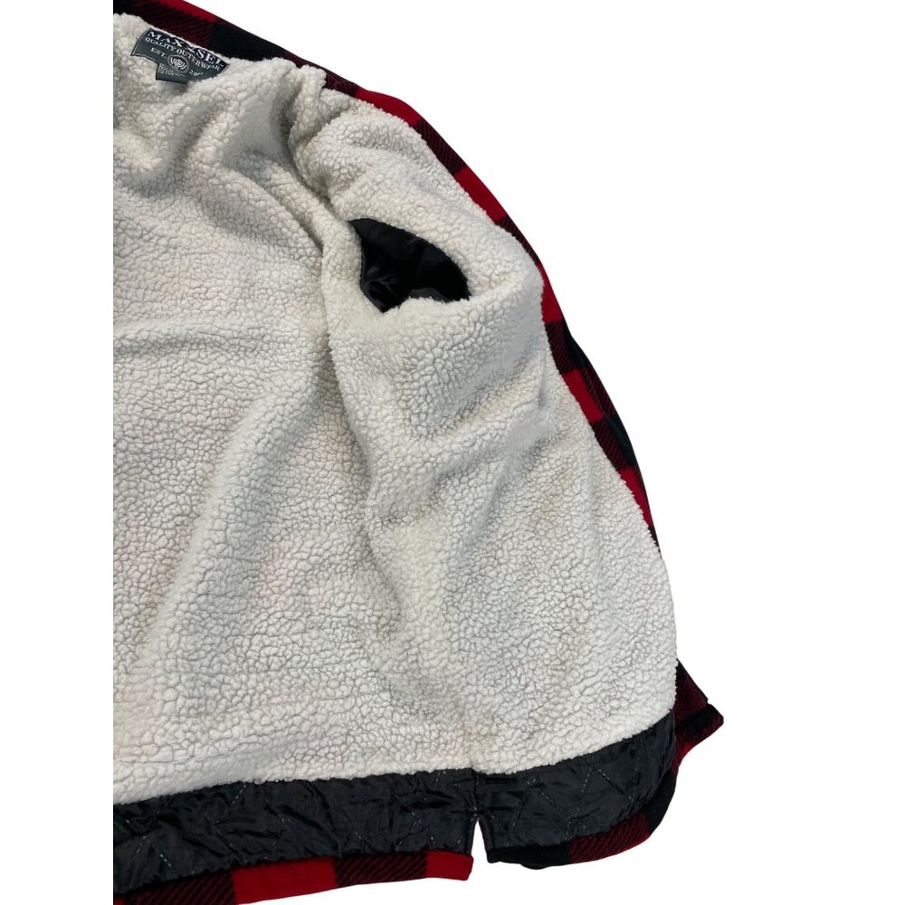Maxxsell Mens Sherpa Lined Buffalo Plaid Red Black Winter Jacket Size XXL SKU 93 - Picture 15 of 15